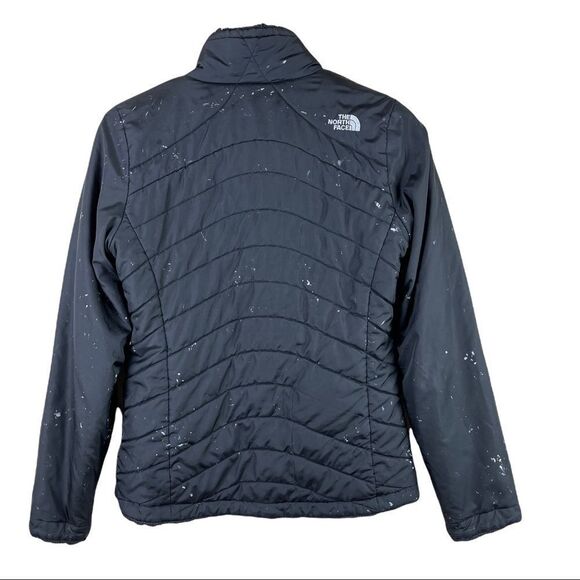 The North Face Black Puffer Jacket Women’s S Reversible Paint Splatter Workwear - Picture 2 of 10